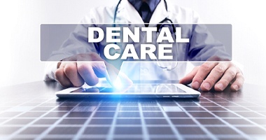 Dental care written on screen